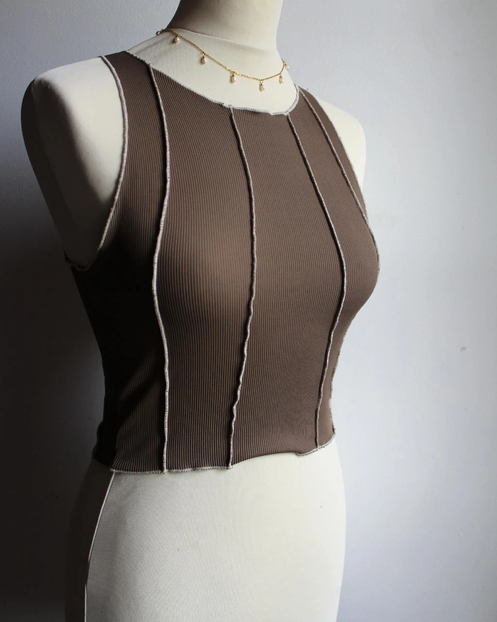 Top corto/crop top marrón Pimkie sin mangas – photo 2